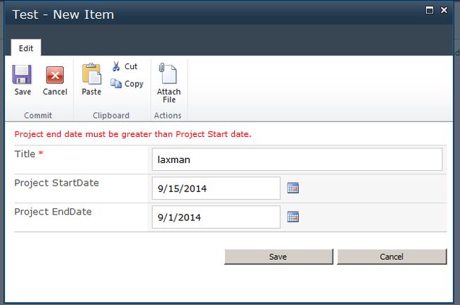 validate result in sharepoint